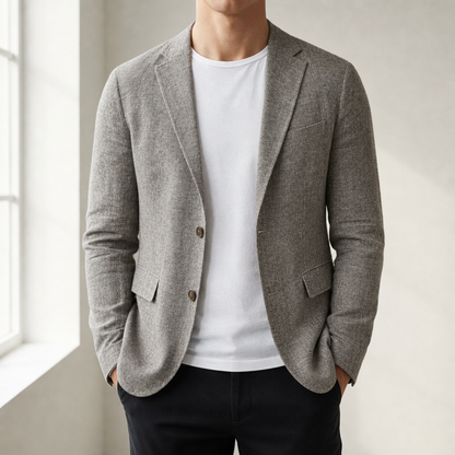 Slim Fit Linen Blazer Lightweight Cotton Blend – Arden