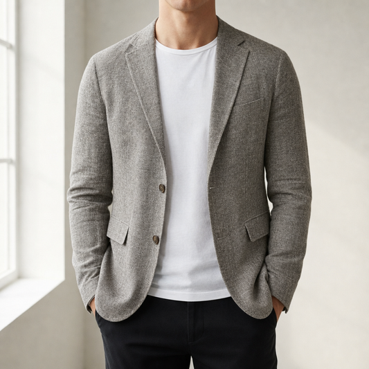 Slim Fit Linen Blazer Lightweight Cotton Blend – Arden