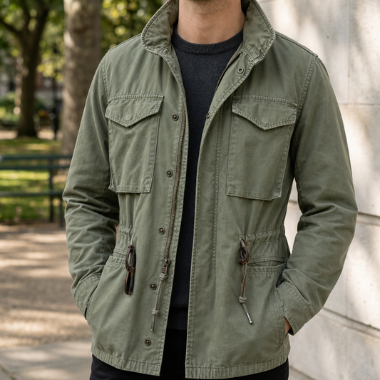 Military Field Jacket Windproof Adjustable Waist High Collar – Rowan