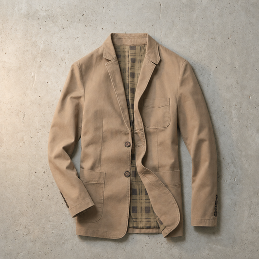 Cotton Twill Blazer Two-Button Notch Lapel – Arden