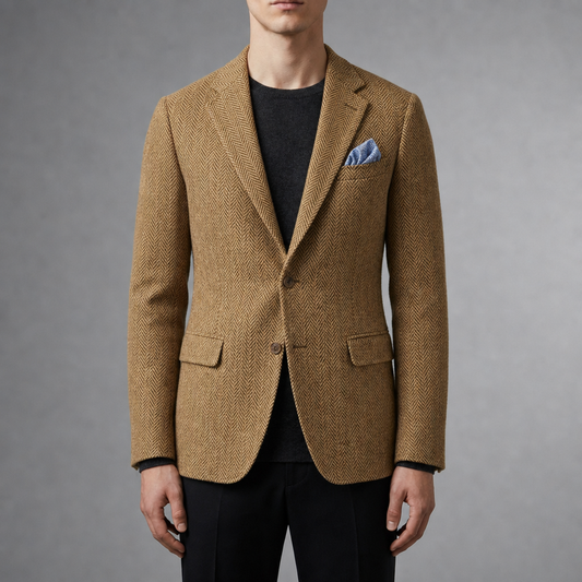 Wool Herringbone Blazer Tailored Single Breasted – Rowan
