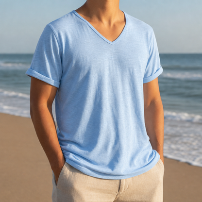 Organic Cotton V-Neck T-Shirt Relaxed Fit – Marlow