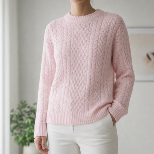 Cable Knit Sweater Relaxed Cotton Blend – Marlowe