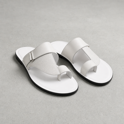 Toe-Loop Sandals for Women Faux Leather Cushioned Footbed – Marlowe