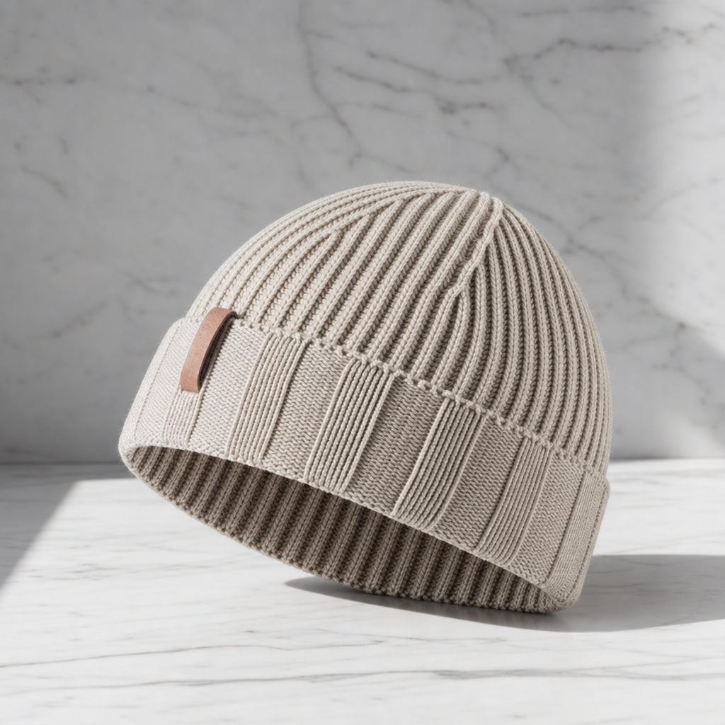 Unisex Ribbed Knit Beanie Cotton Blend Distressed Vintage – Elara
