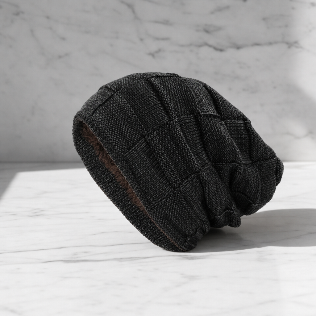 Fleece-Lined Slouchy Beanie Cotton Blend Soft Stretch – Elara