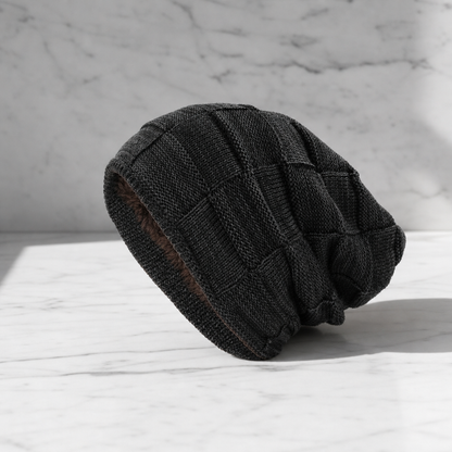 Fleece-Lined Slouchy Beanie Cotton Blend Soft Stretch – Elara