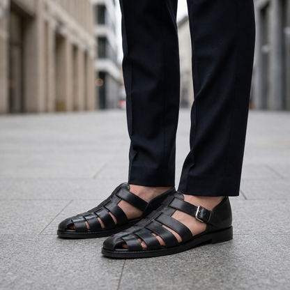 Fisherman Sandals Synthetic Leather Caged Slip On – Marlowe