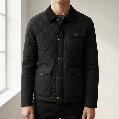 Quilted Corduroy Collar Jacket for Men Lightweight Padded – Calder