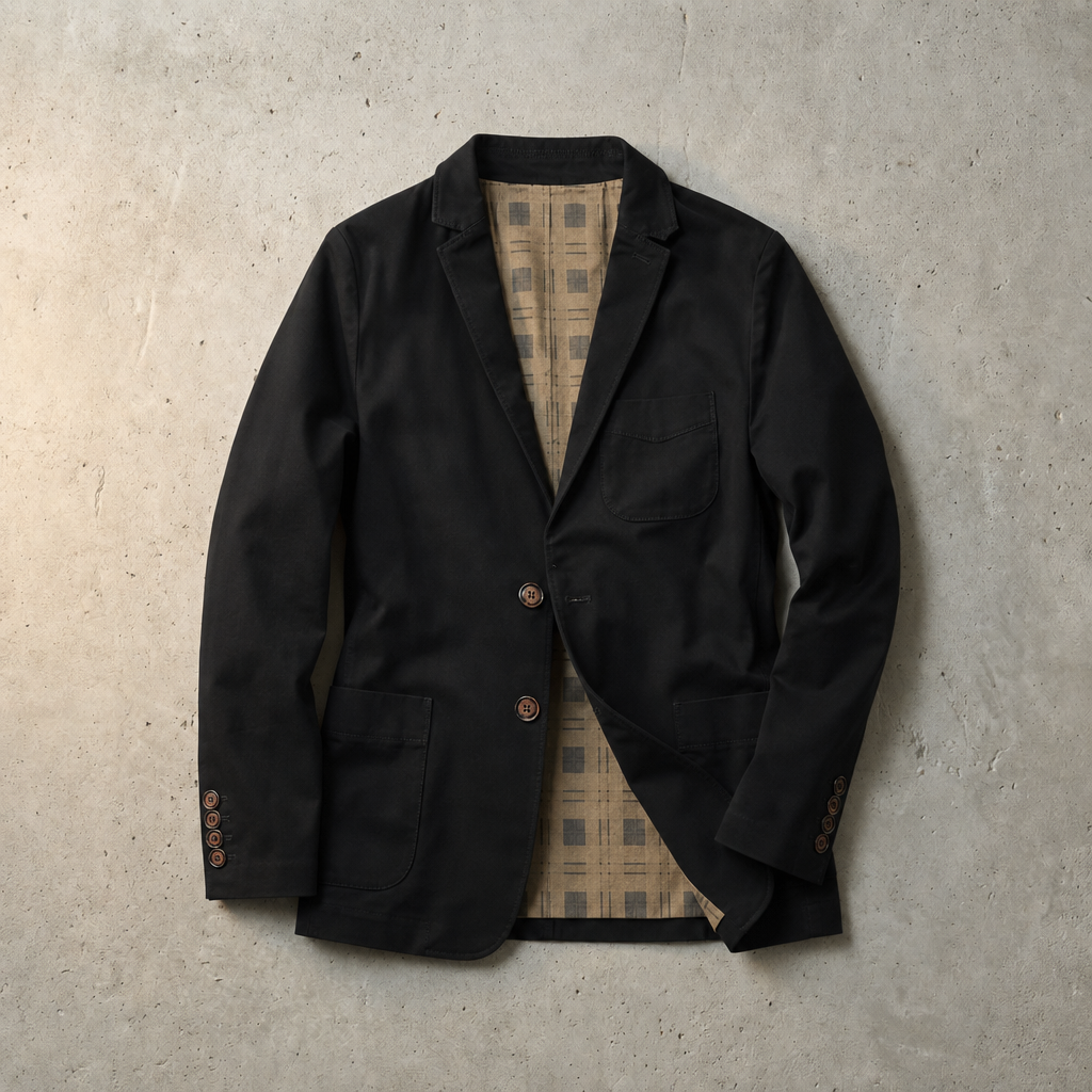 Cotton Twill Blazer Two-Button Notch Lapel – Arden
