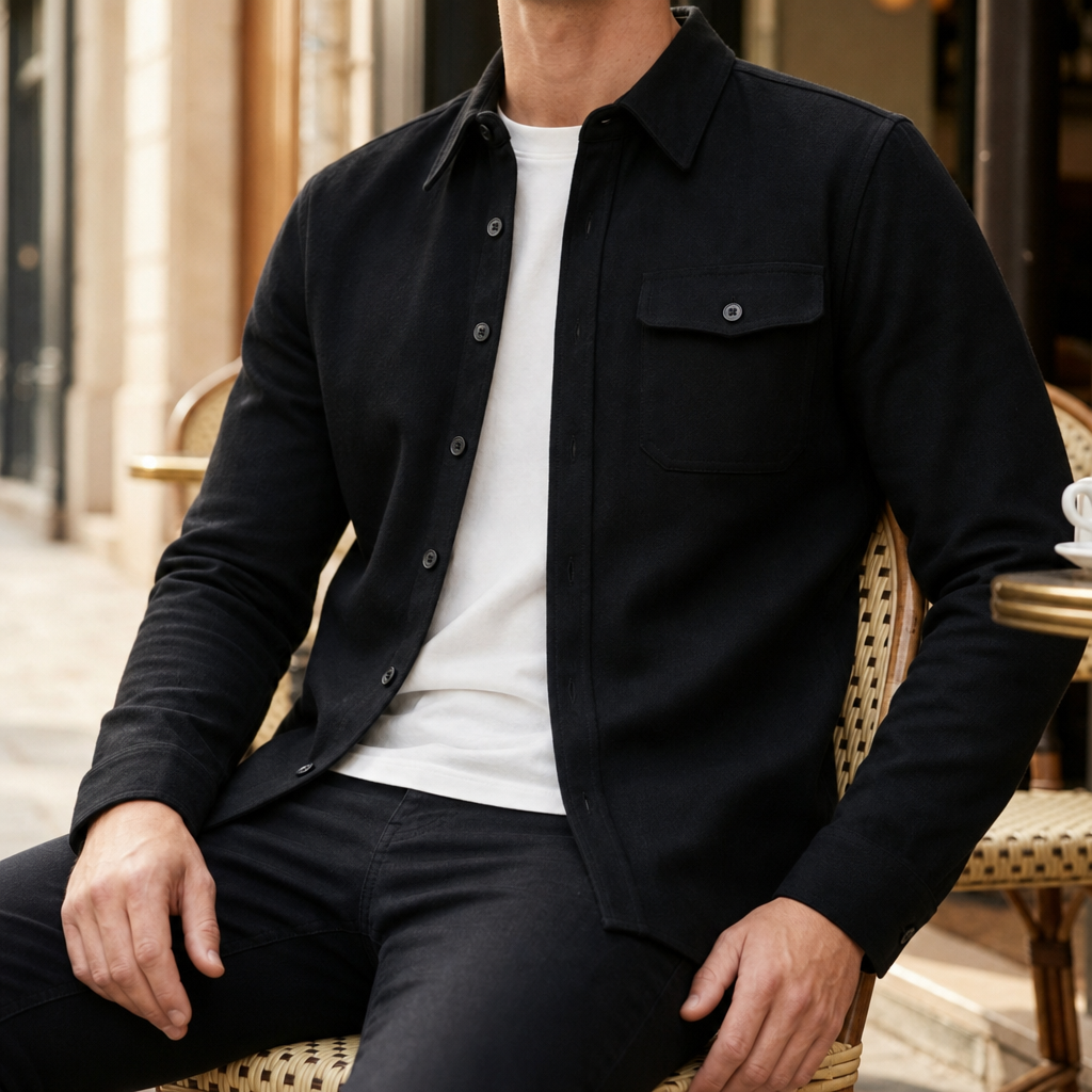 Shirt Jacket Relaxed Fit Button Up Collared – Rowan
