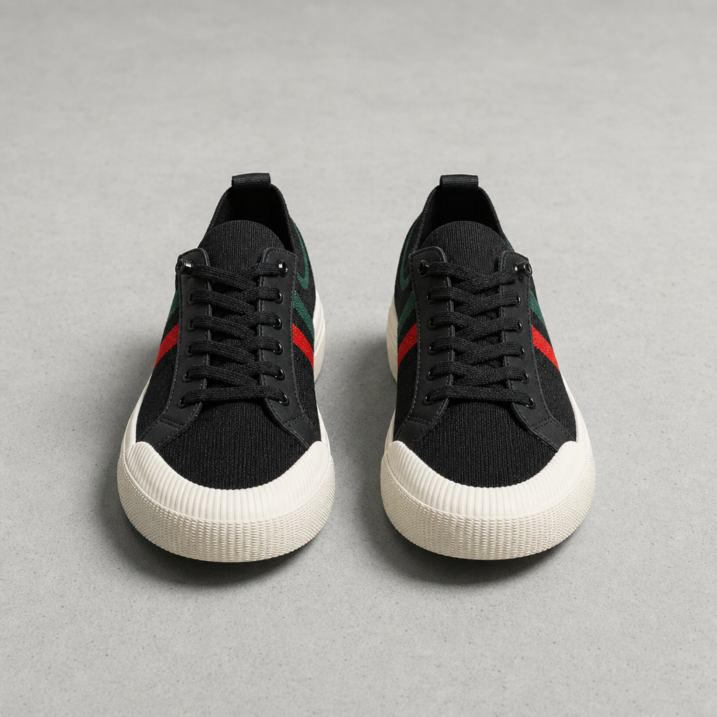 Striped Knit Sneakers Lightweight Lace-Up Low-Top – Marlowe