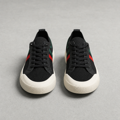 Striped Knit Sneakers Lightweight Lace-Up Low-Top – Marlowe