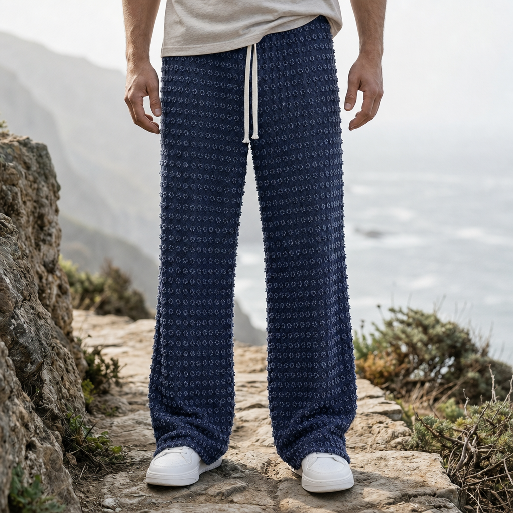 Women's Textured Wide-Leg Cotton Blend Pants – Marlowe