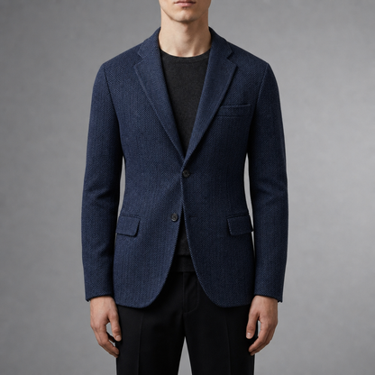 Wool Herringbone Blazer Tailored Single Breasted – Rowan