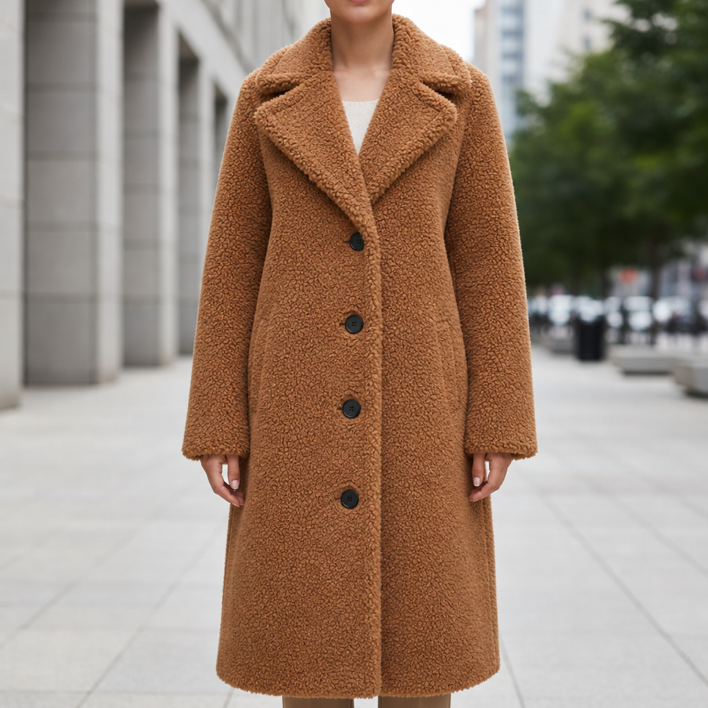 Women's Teddy Long Coat Oversized Button Front – Marlowe