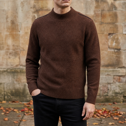 Cotton Blend Jacquard Mock Neck Sweater – Alaric