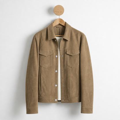 Women's Vegan Suede Button Up Jacket Refined Style – Sienna