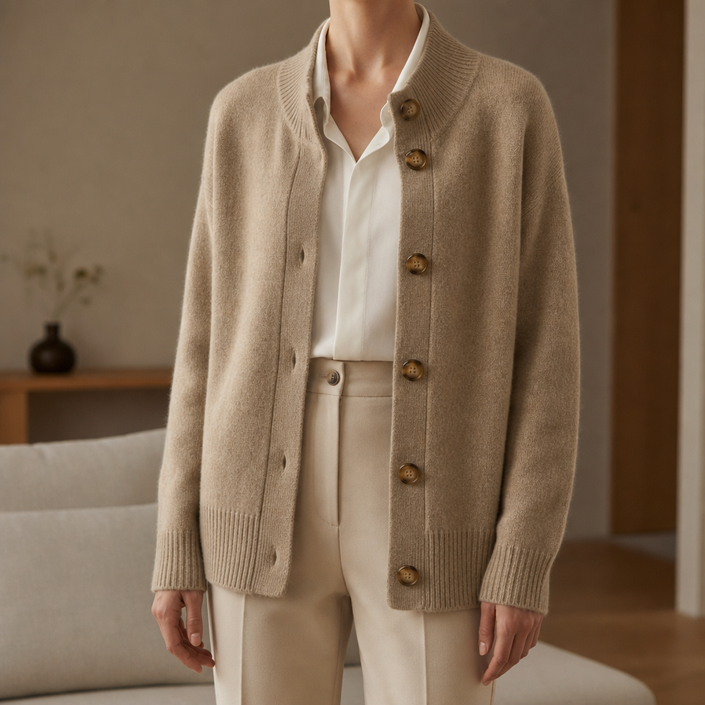 Women's Cashmere Blend Knit Cardigan Relaxed Fit – Marlowe