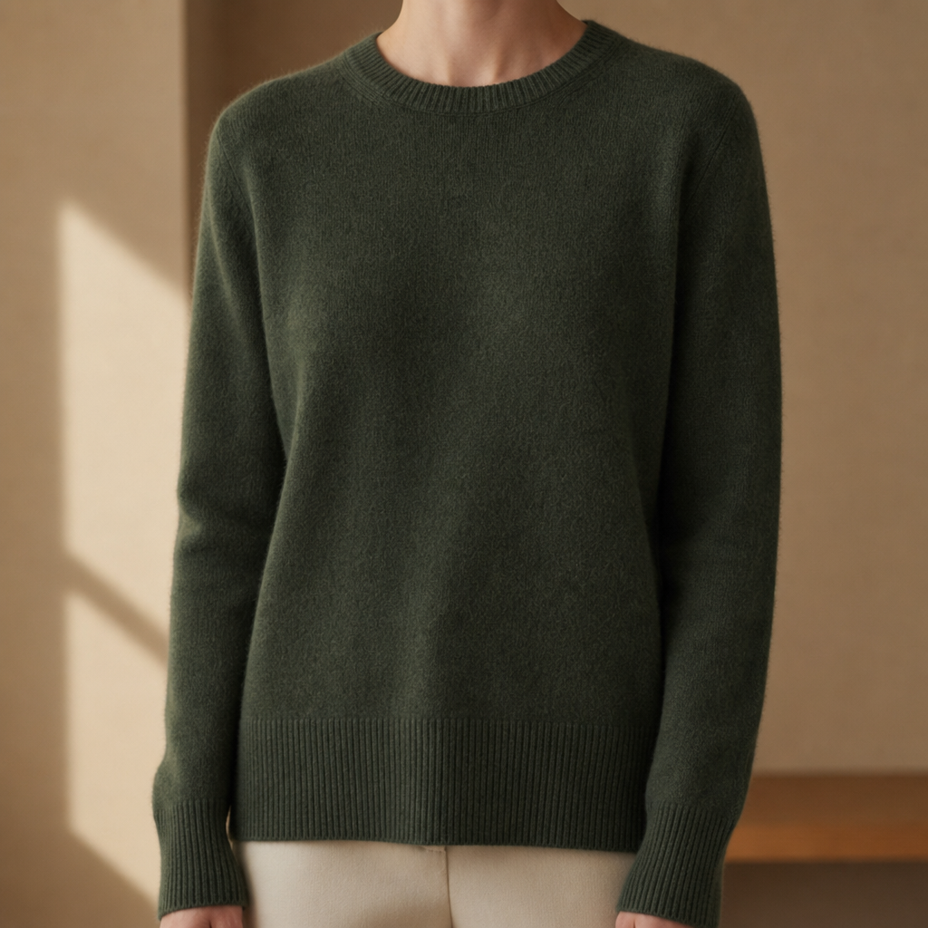 Merino Cotton Knit Sweater Lightweight Warmth – Alora