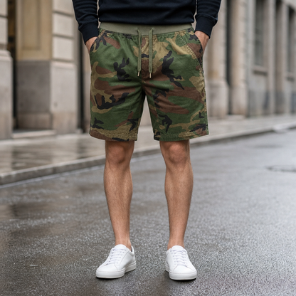 Cotton Blend Camouflage Drawstring Shorts – Rylan