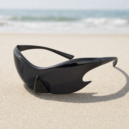 Women's Wraparound Shield Sunglasses Chrome Mirror UV Protection – Solene