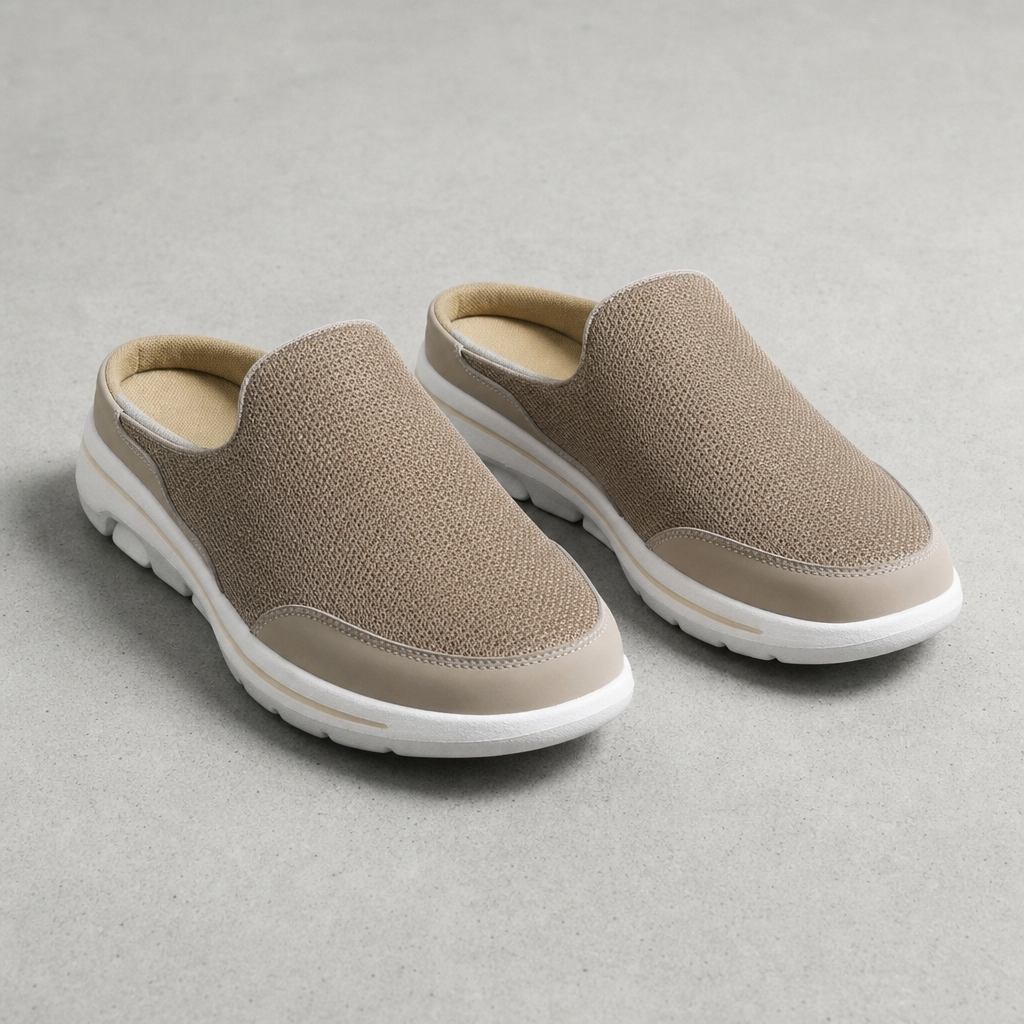 Mesh Sneaker Slides Breathable Knit Cushioned Foam Sole – Elara