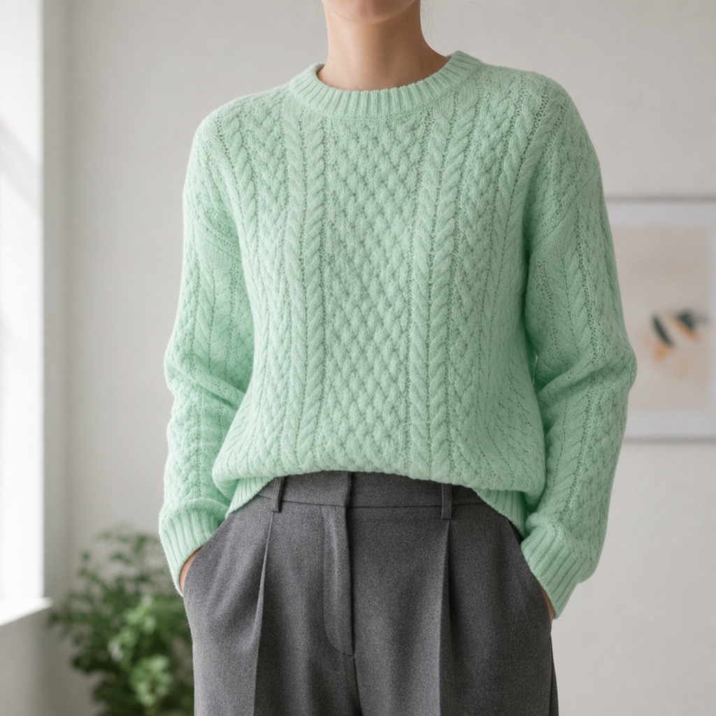 Cable Knit Sweater Relaxed Cotton Blend – Marlowe