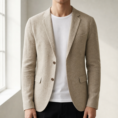 Slim Fit Linen Blazer Lightweight Cotton Blend – Arden