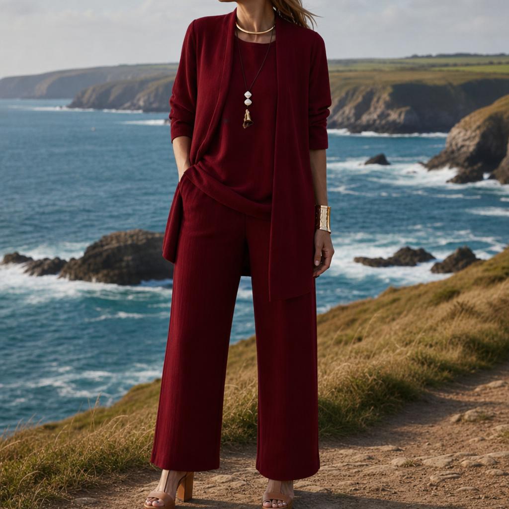 Three-Piece Loungewear Set Relaxed Fit Versatile Style – Elara