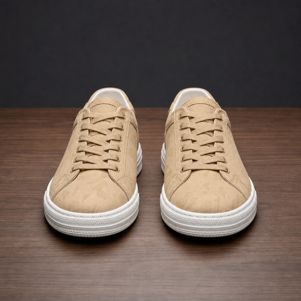Leather Sneakers Camo Faux Leather Low Top – Arden