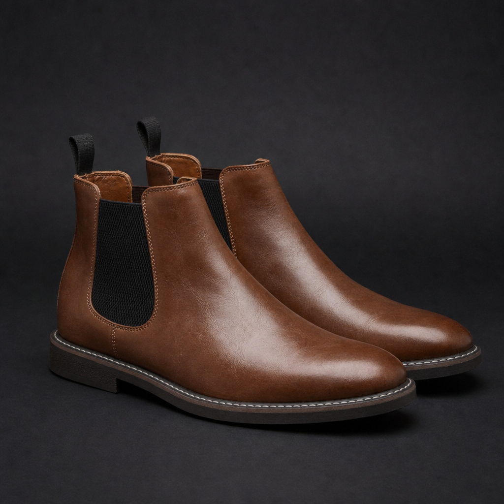 Chelsea Boots Faux Leather Slip On With Cushioned Insole – Marlowe