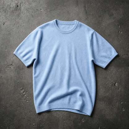 Cashmere Blend Knit Tee Fine Gauge Crew Neck – Marlowe