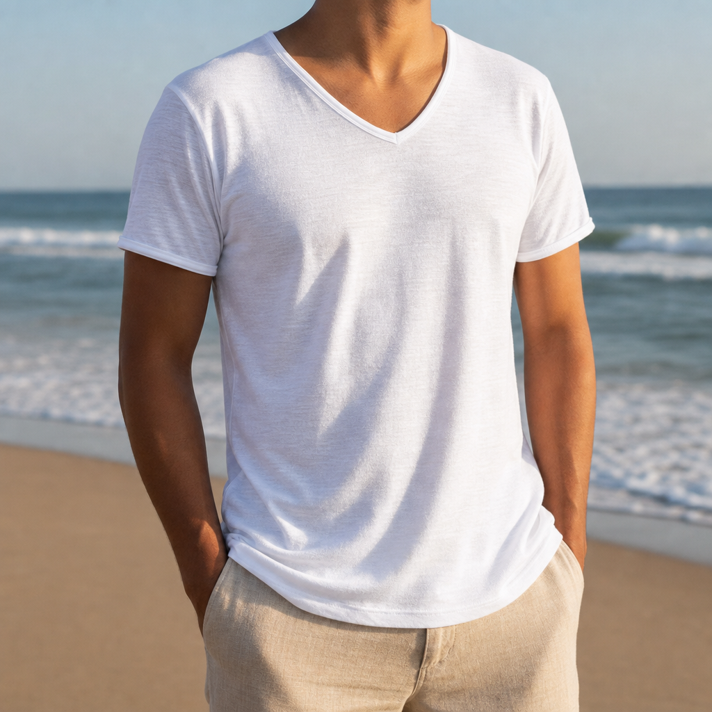 Organic Cotton V-Neck T-Shirt Relaxed Fit – Marlow