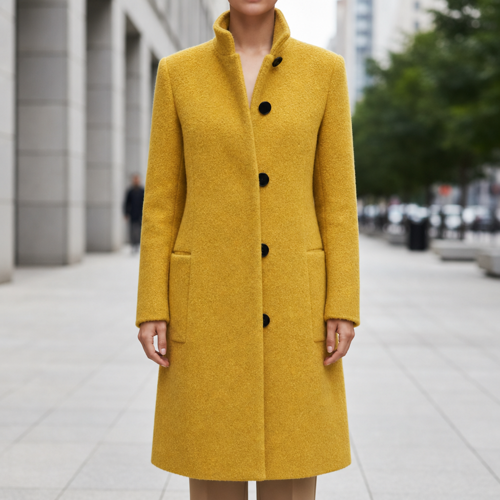 Women’s Grey Wool-Blend Coat Unlined Mid-Thigh – Marlowe