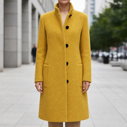 Women’s Grey Wool-Blend Coat Unlined Mid-Thigh – Marlowe