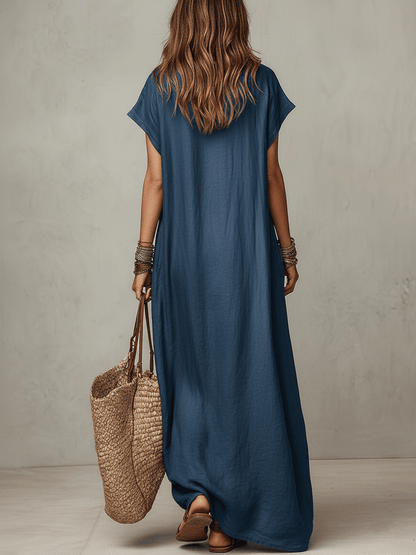 Robe maxi bohème décontractée au design fluide