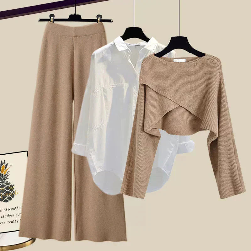 Elle Comodo Women's Three-Piece Set with Long Sleeves and Breathable Fabric – Versatile Outfit