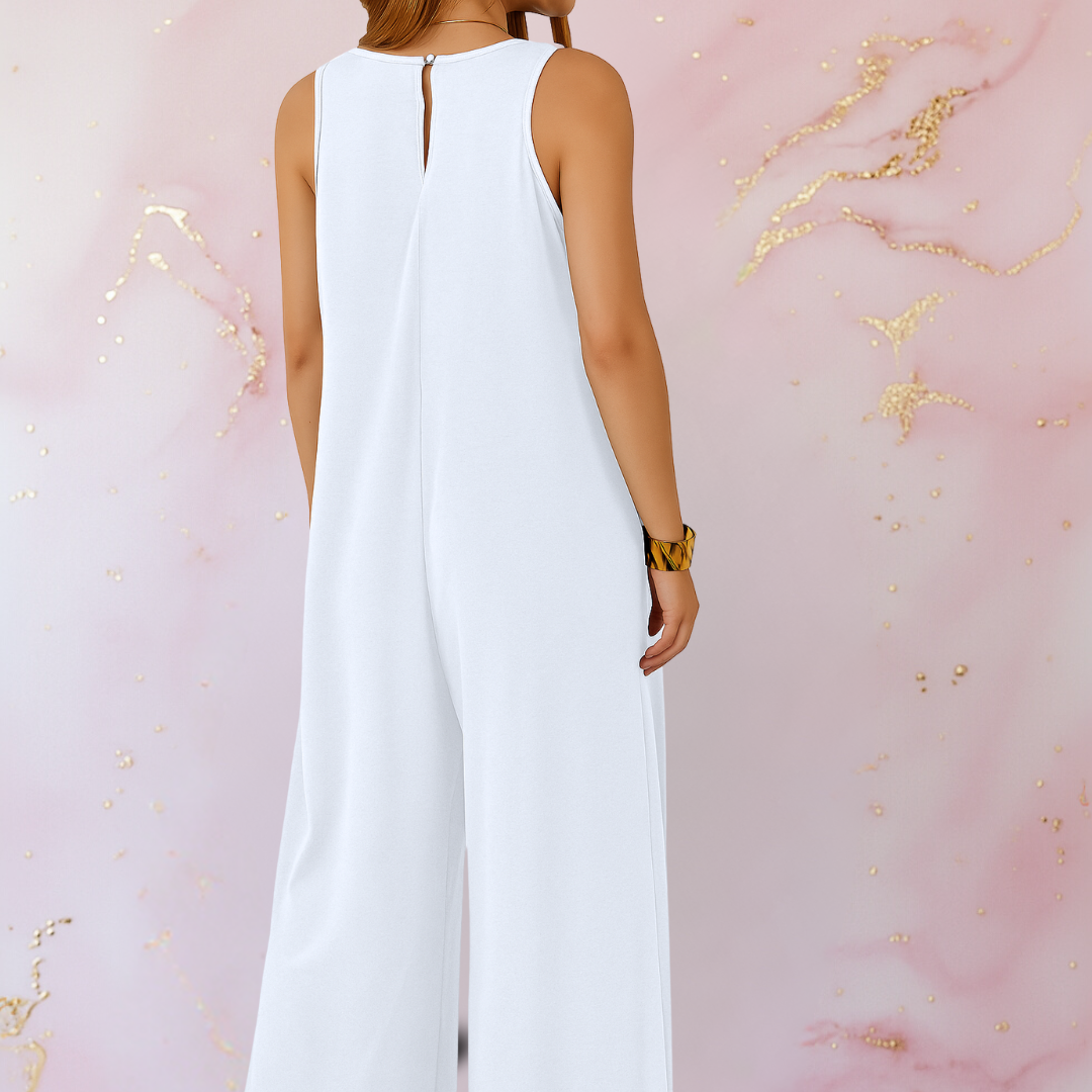 Wendy Comfortable Wide-Leg V-Neck Jumpsuit for Women