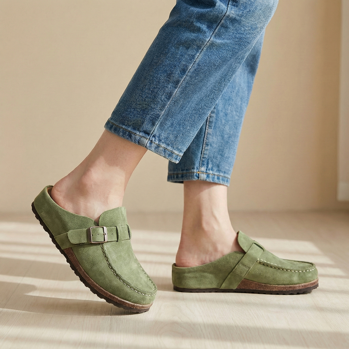 Orthopedic Loafers Suede Look Cushioned Slip On – Valeria