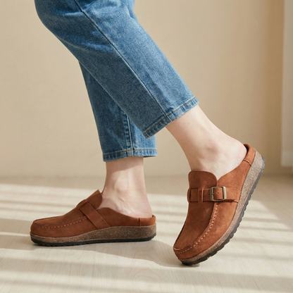 Orthopedic Loafers Suede Look Cushioned Slip On – Valeria