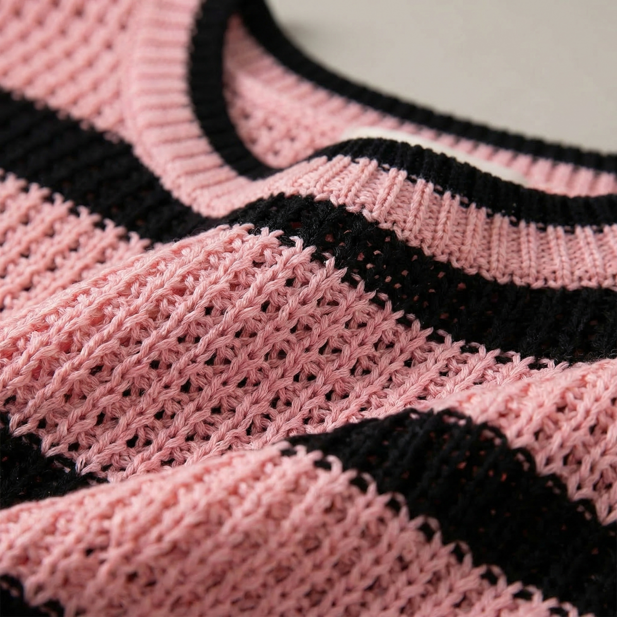 Women's Stripe Knit Top Short Sleeve Cotton Blend Loose Fit – Marlowe