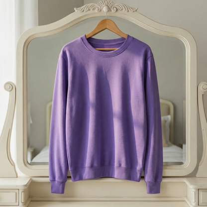 Women’s Cotton Blend Sweatshirt Relaxed O-Neck Pullover – Clara