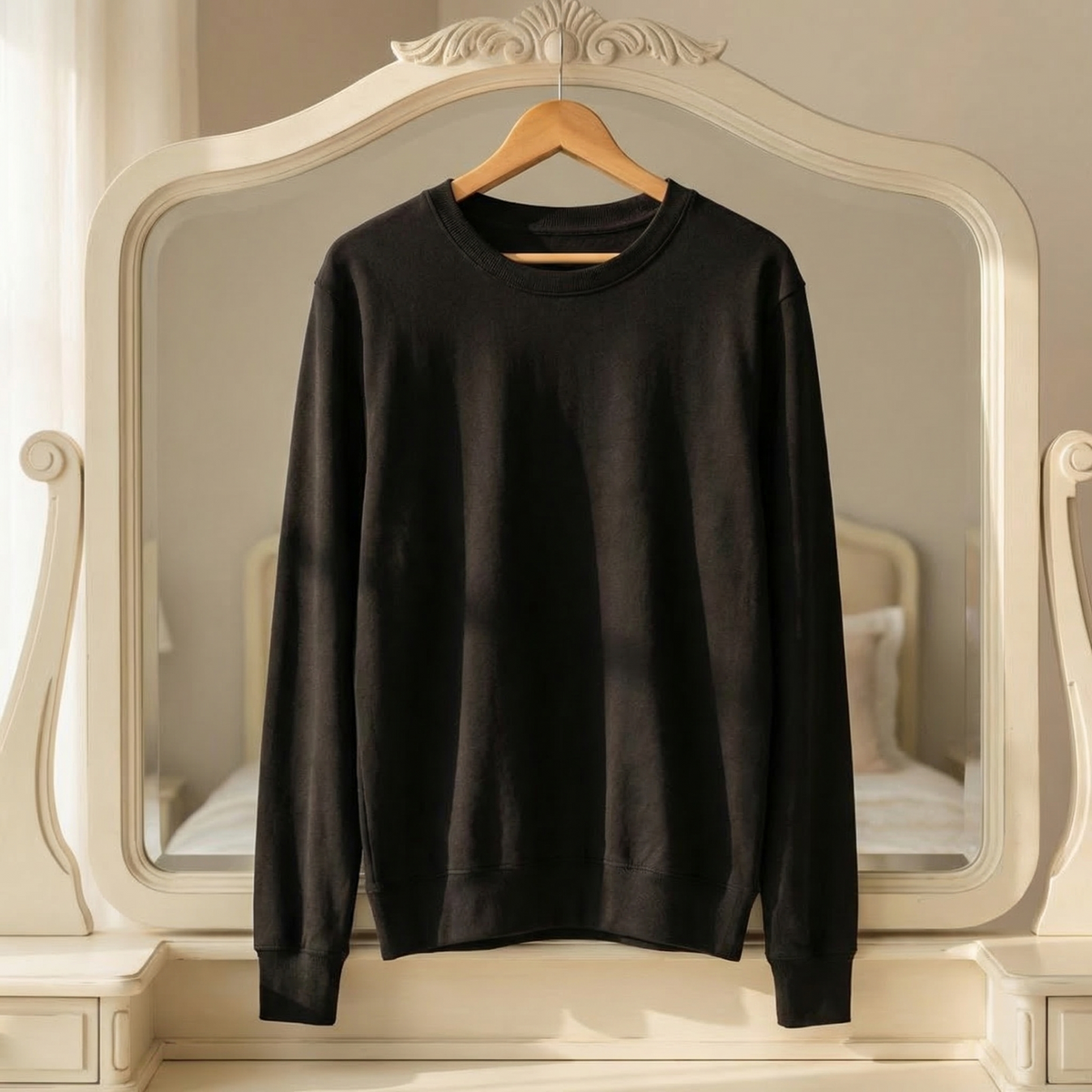 Women’s Cotton Blend Sweatshirt Relaxed O-Neck Pullover – Clara