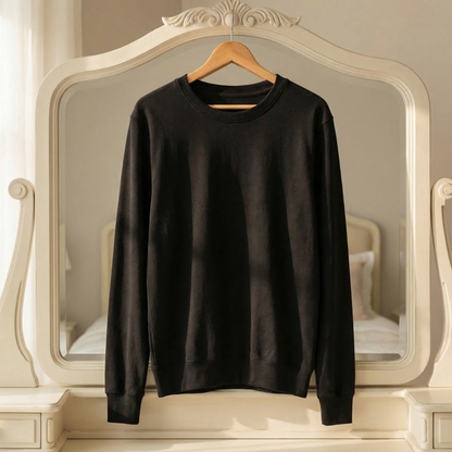Women’s Cotton Blend Sweatshirt Relaxed O-Neck Pullover – Clara