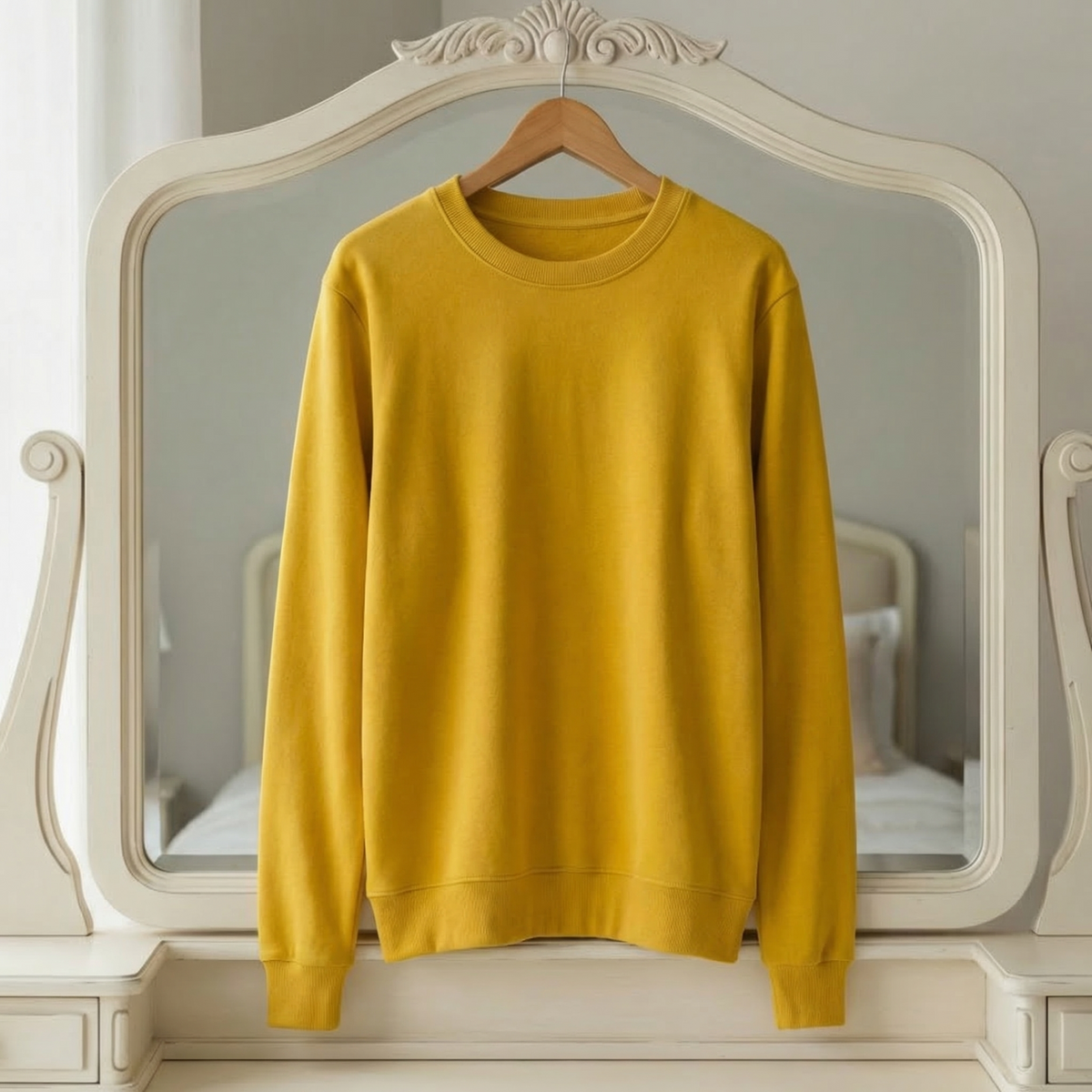 Women’s Cotton Blend Sweatshirt Relaxed O-Neck Pullover – Clara