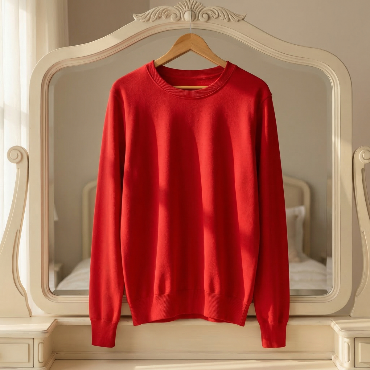 Women’s Cotton Blend Sweatshirt Relaxed O-Neck Pullover – Clara
