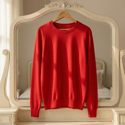 Women’s Cotton Blend Sweatshirt Relaxed O-Neck Pullover – Clara