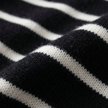 Women's Wool Blend Stripe Sweater Relaxed Fit – Alessia