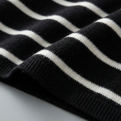 Women's Wool Blend Stripe Sweater Relaxed Fit – Alessia